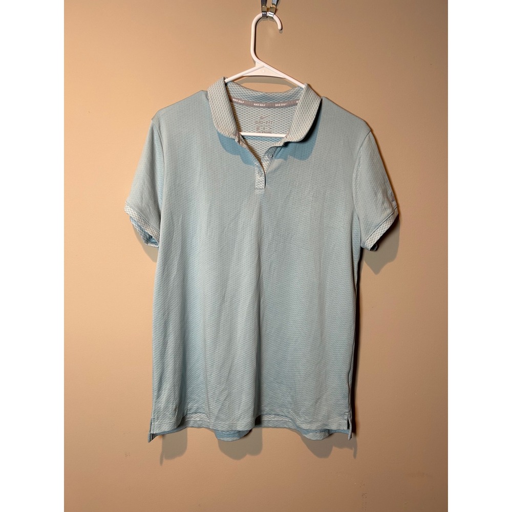 Nike Golf Dri Fit Women's Aqua Blue Short Sleeve Polo Shirt XL